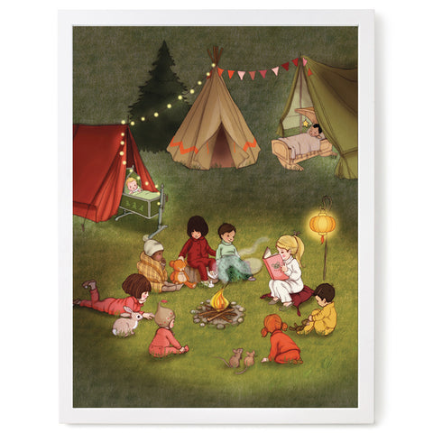 Campfire Print, Belle and Boo