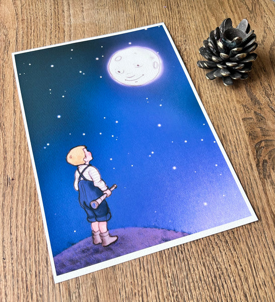 Man in the Moon Print by Belle and Boo