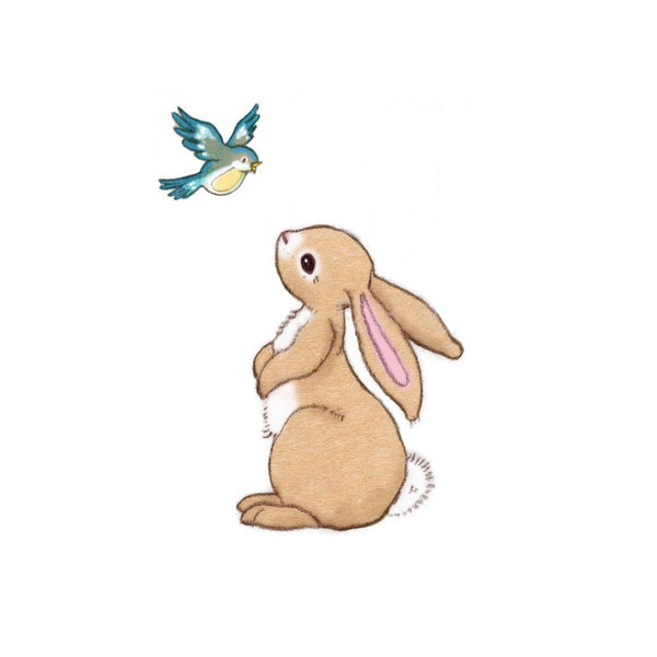 Boo and The Blue Bird Bunny Wall Stickers