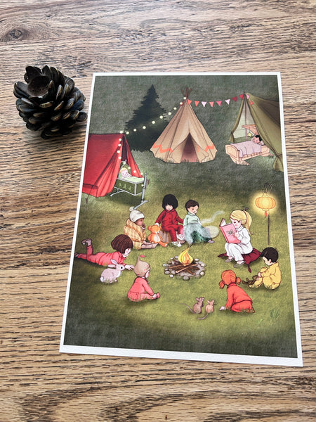 Campfire Print, Belle and Boo