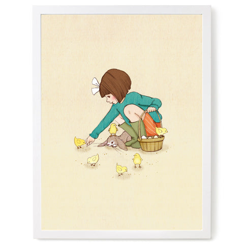 Feed the Chicks Print, Belle and Boo