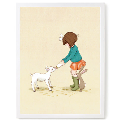 Feed the Lamb Print, Belle and Boo