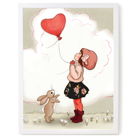 Heart Balloon Print, Belle and Boo