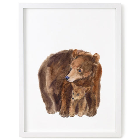 Bear Print, Mom & Bear Cub