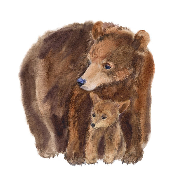 Bear Print, Mom & Bear Cub