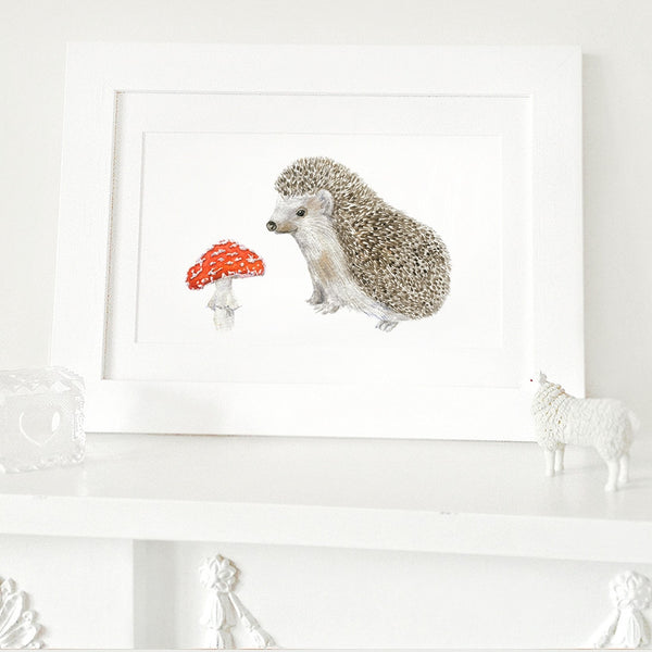 Hedgehog & Toadstool Print